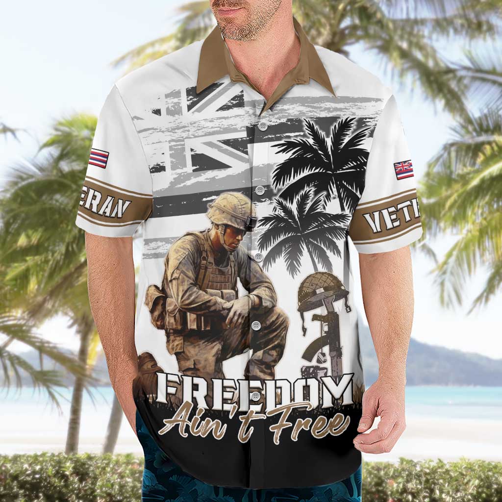 Hawaii Veterans Day Hawaiian Shirt Honor The Fallen Flag Grunge Style LT05 - Polynesian Pride