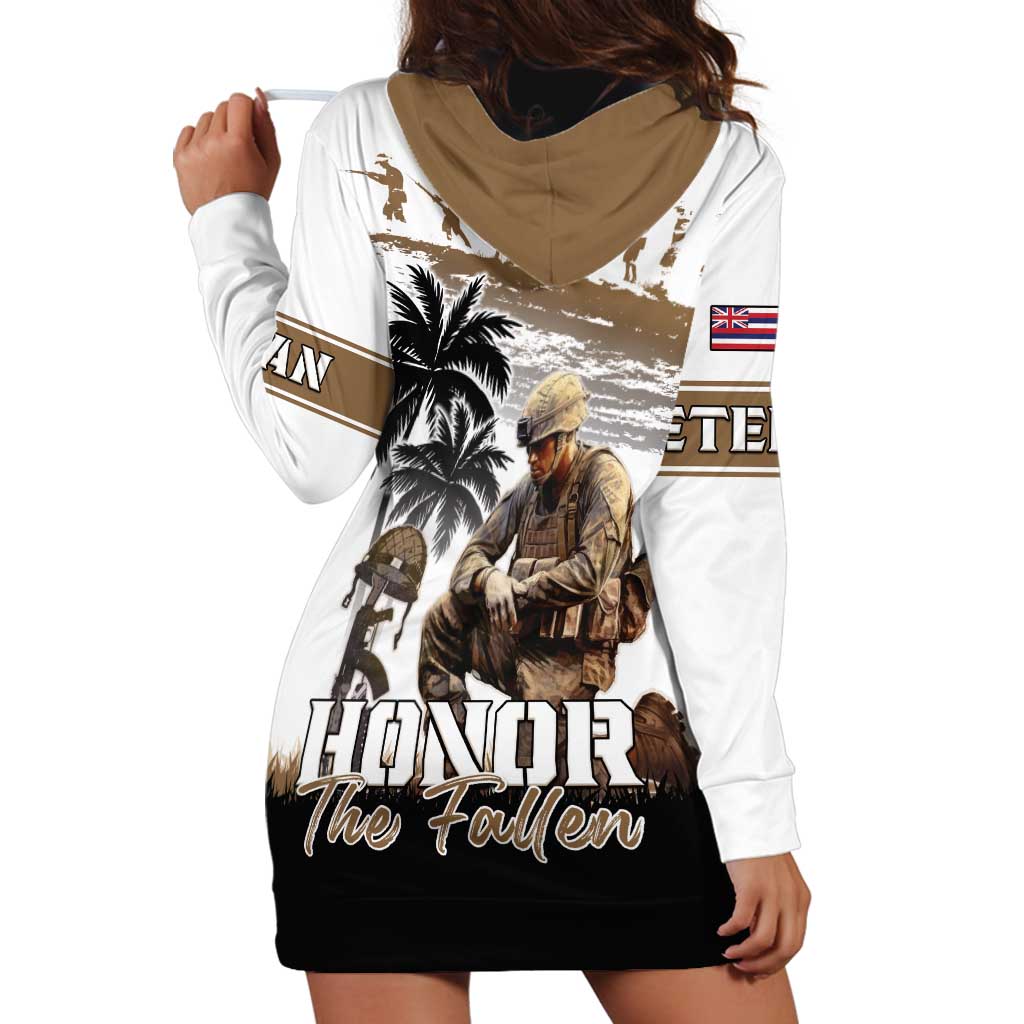 Hawaii Veterans Day Hoodie Dress Honor The Fallen Flag Grunge Style LT05 - Polynesian Pride