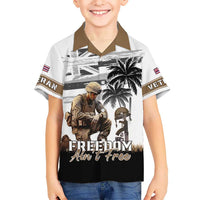 Hawaii Veterans Day Kid Hawaiian Shirt Honor The Fallen Flag Grunge Style