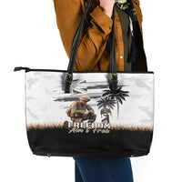 Hawaii Veterans Day Leather Tote Bag Honor The Fallen Flag Grunge Style LT05 - Polynesian Pride