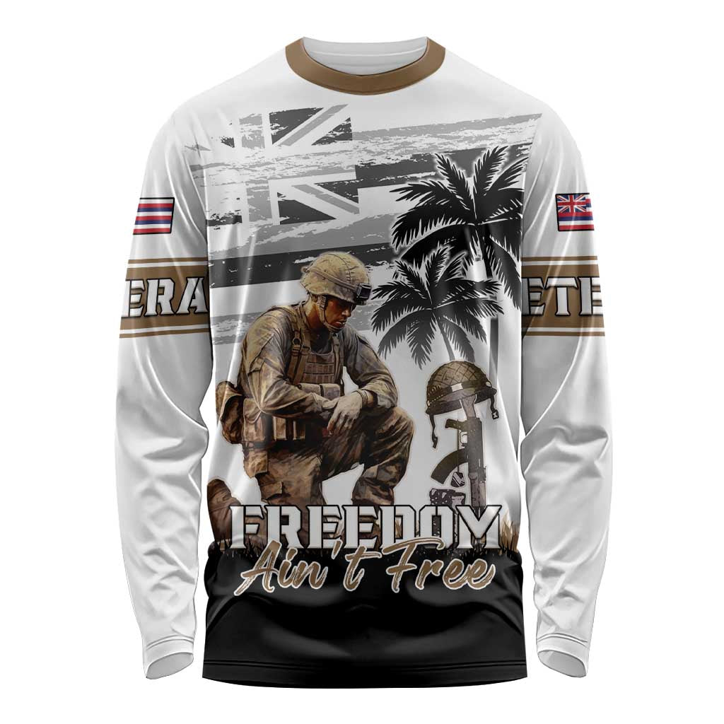 Hawaii Veterans Day Long Sleeve Shirt Honor The Fallen Flag Grunge Style