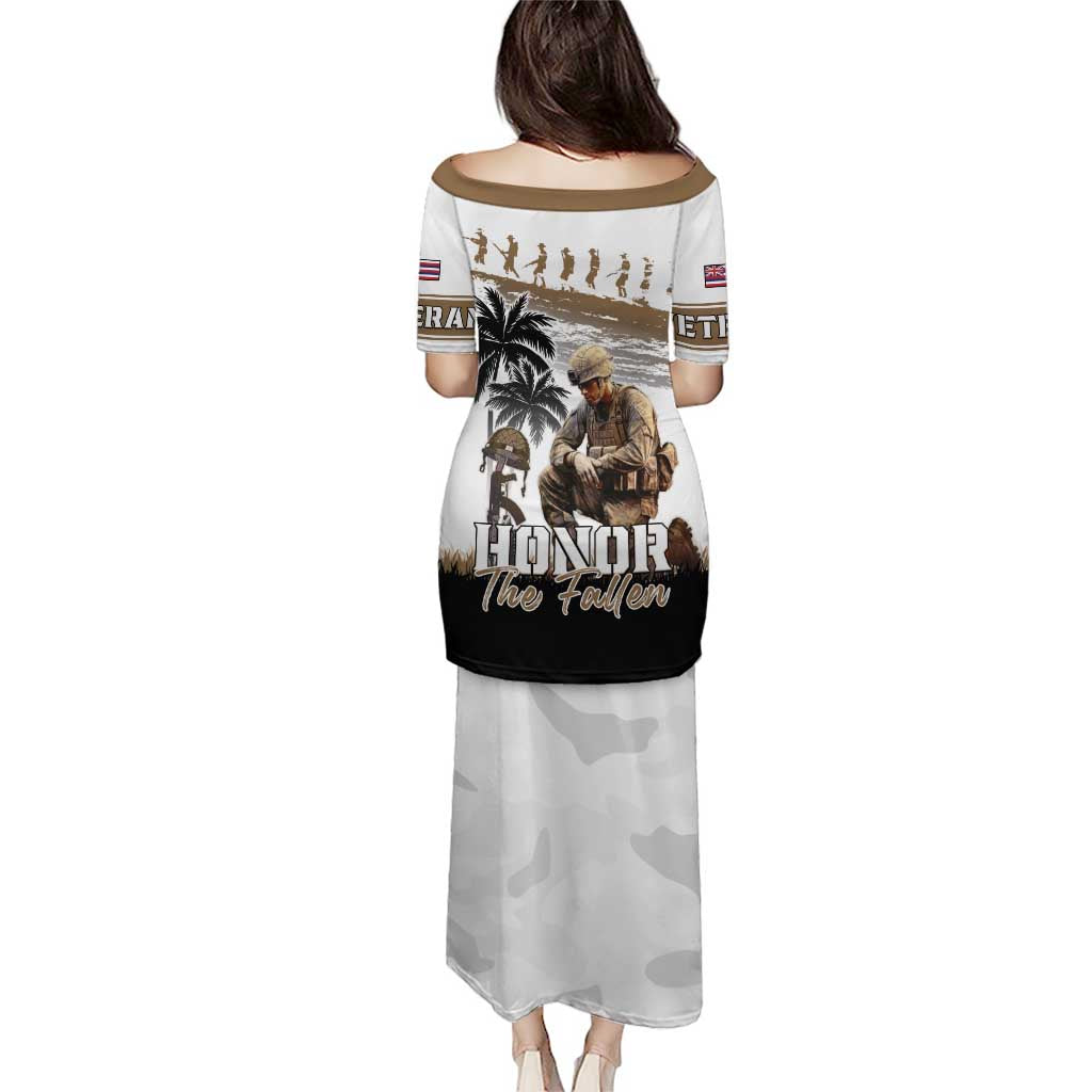 Hawaii Veterans Day Puletasi Honor The Fallen Flag Grunge Style LT05 - Polynesian Pride