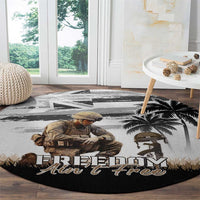 Hawaii Veterans Day Round Carpet Honor The Fallen Flag Grunge Style