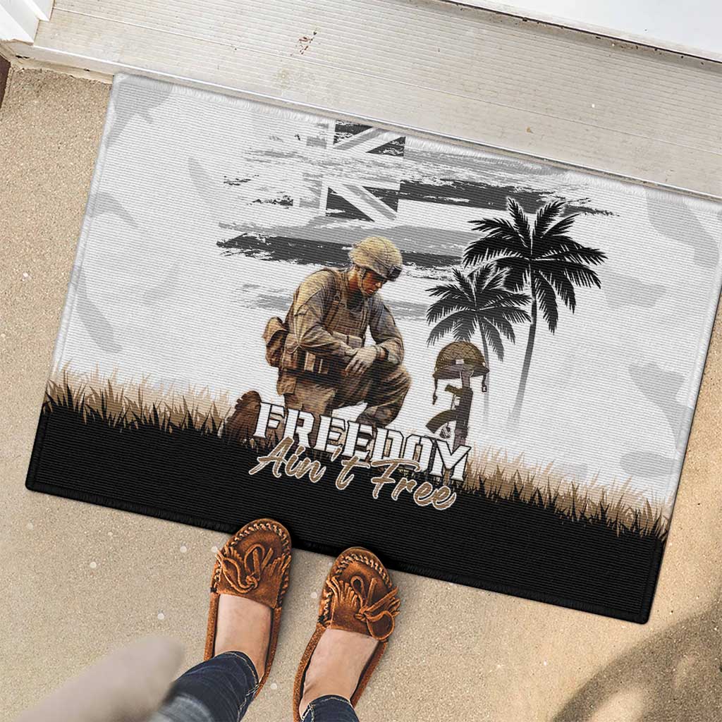 Hawaii Veterans Day Rubber Doormat Honor The Fallen Flag Grunge Style LT05 - Polynesian Pride