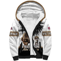 Hawaii Veterans Day Sherpa Hoodie Honor The Fallen Flag Grunge Style LT05 Unisex White - Polynesian Pride