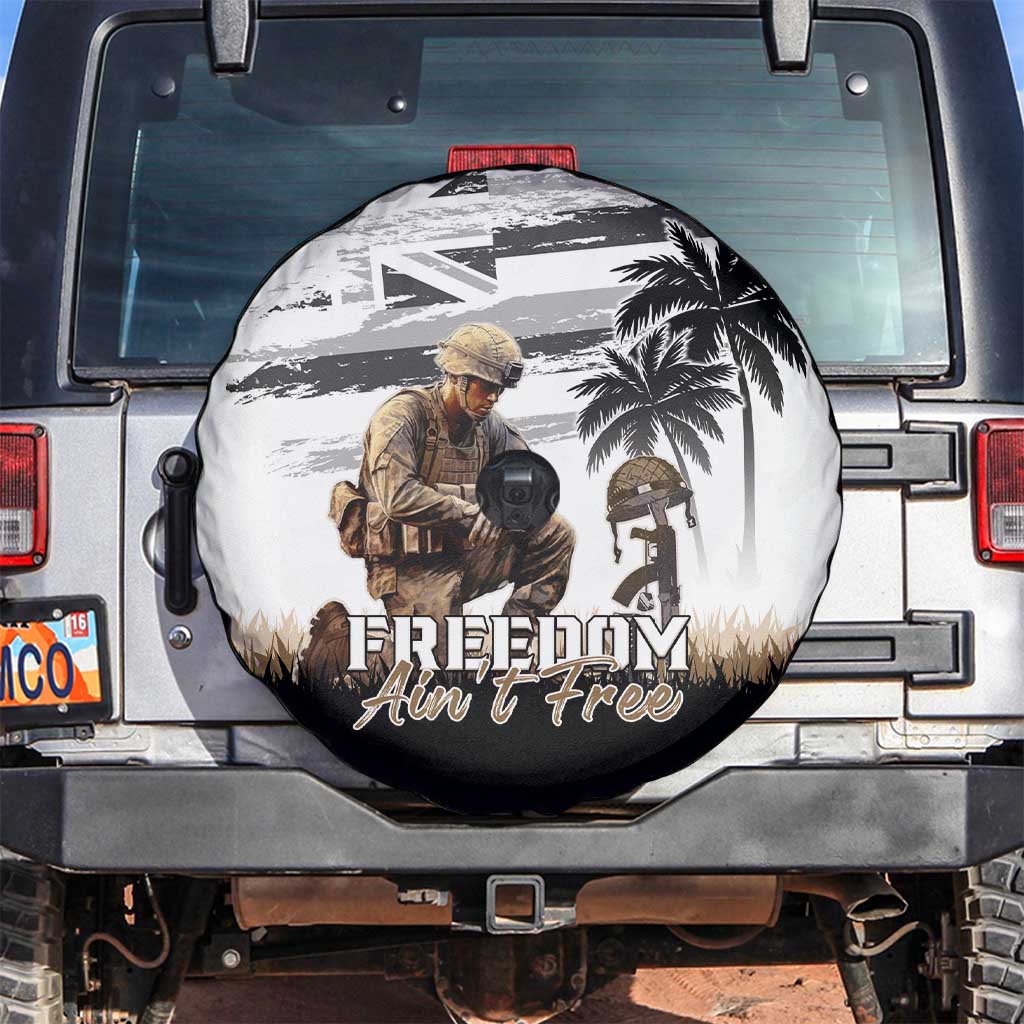 Hawaii Veterans Day Spare Tire Cover Honor The Fallen Flag Grunge Style LT05 White - Polynesian Pride
