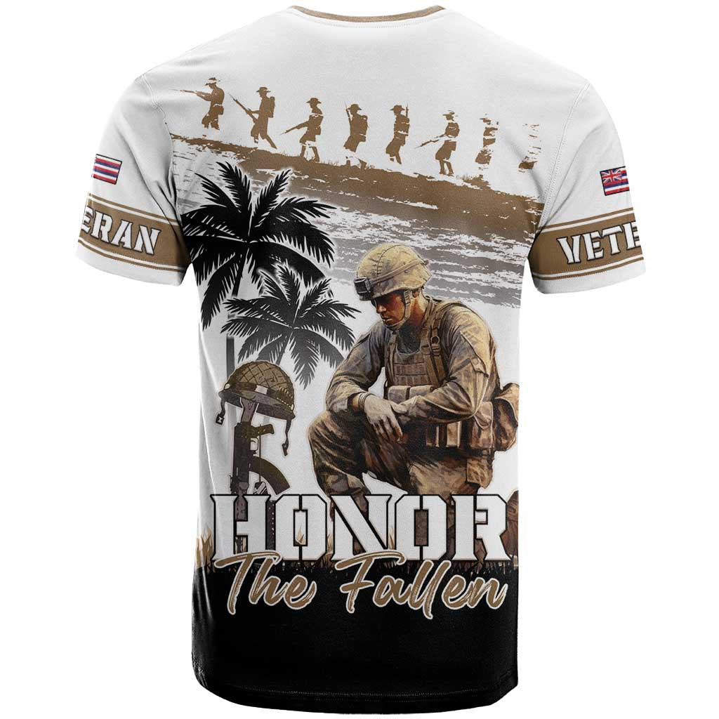 Hawaii Veterans Day T Shirt Honor The Fallen Flag Grunge Style