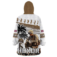 Hawaii Veterans Day Wearable Blanket Hoodie Honor The Fallen Flag Grunge Style LT05 - Polynesian Pride