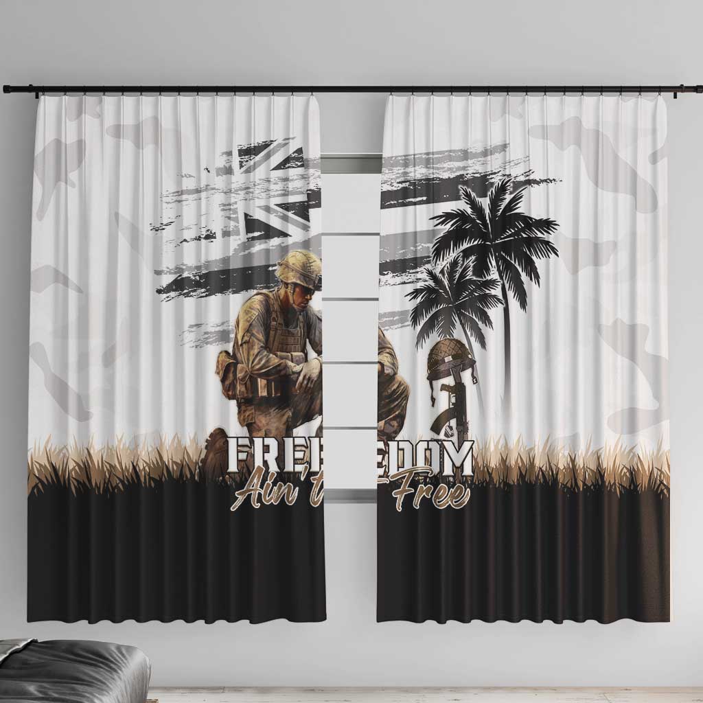 Hawaii Veterans Day Window Curtain Honor The Fallen Flag Grunge Style