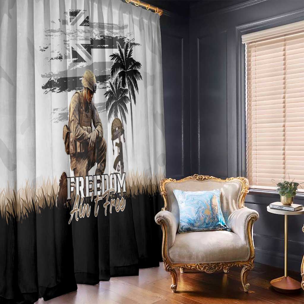 Hawaii Veterans Day Window Curtain Honor The Fallen Flag Grunge Style LT05 - Polynesian Pride