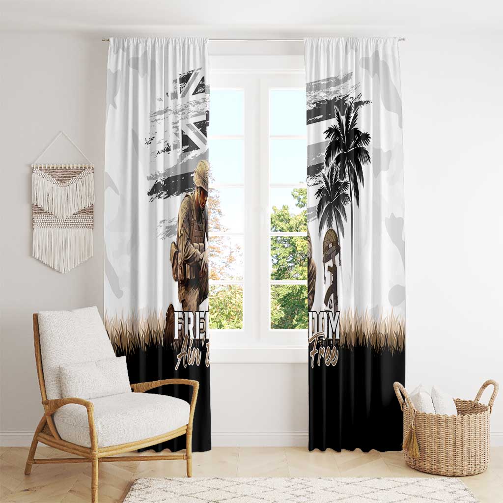 Hawaii Veterans Day Window Curtain Honor The Fallen Flag Grunge Style LT05 - Polynesian Pride