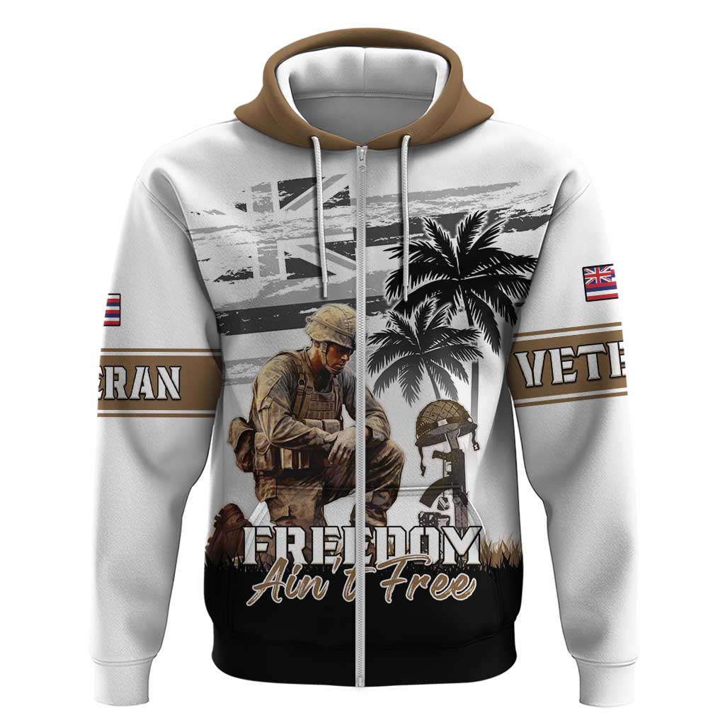 Hawaii Veterans Day Zip Hoodie Honor The Fallen Flag Grunge Style