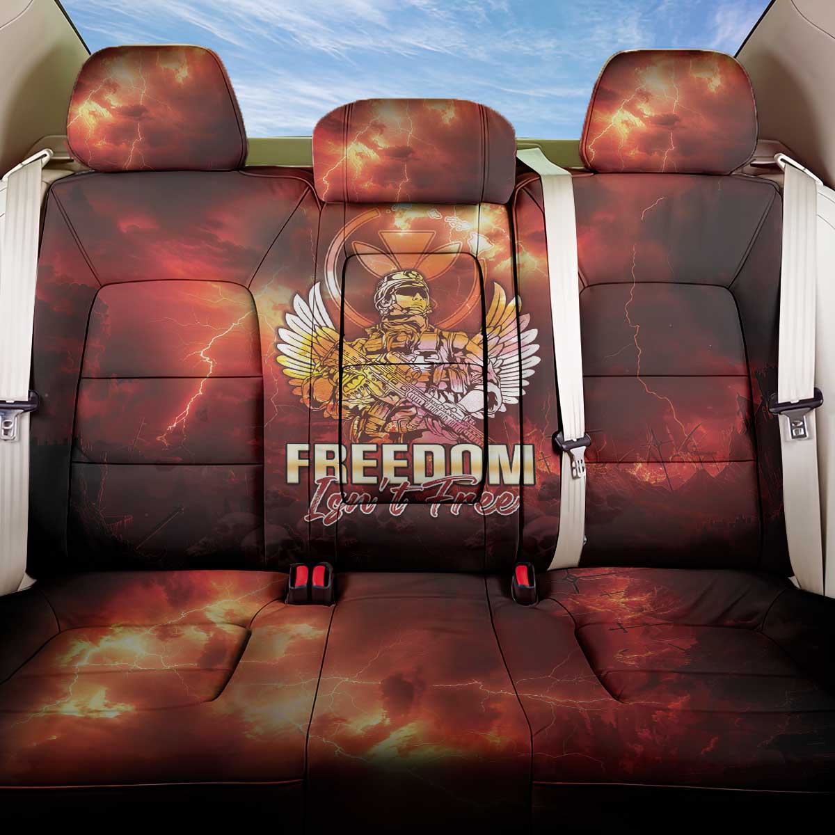 Hawaii Veterans Day Back Car Seat Cover May We Never Forget Freedom Isn't Free