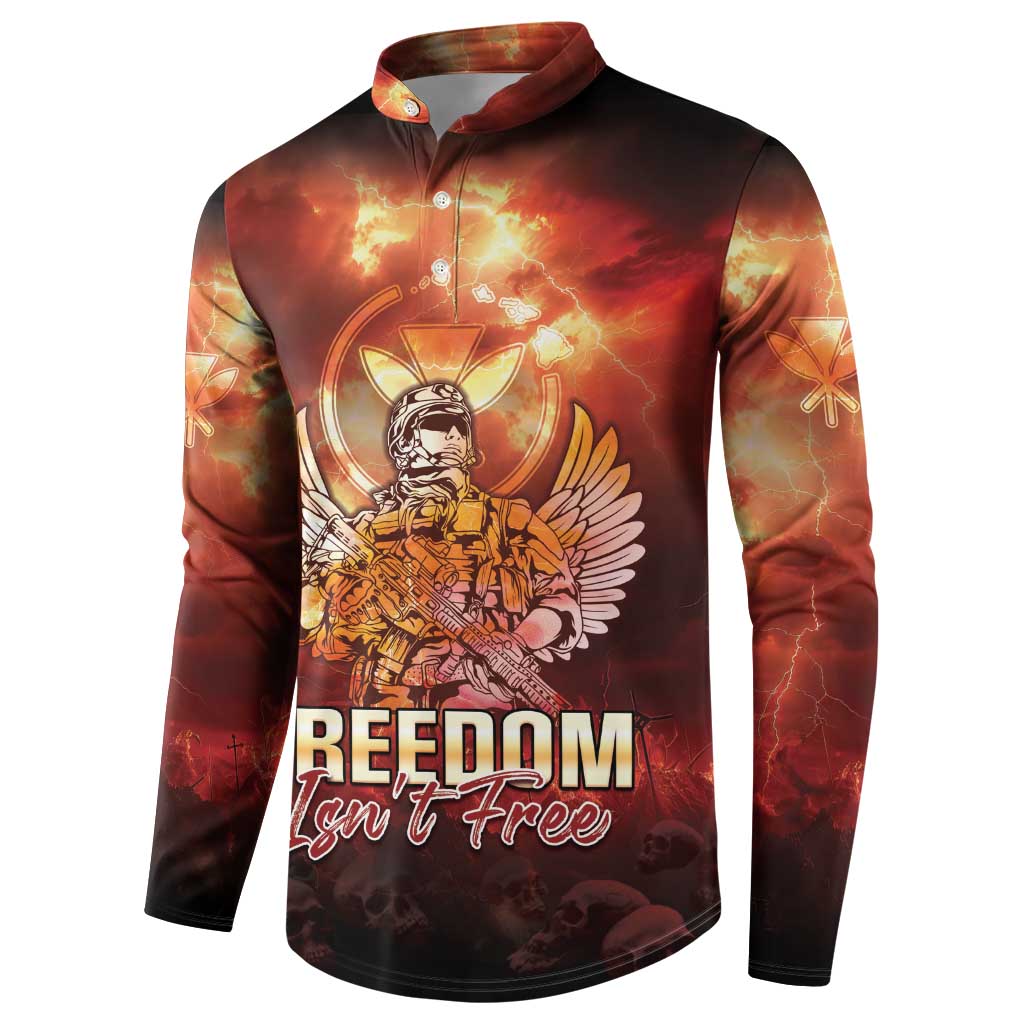 Hawaii Veterans Day Button Sweatshirt May We Never Forget Freedom Isn't Free LT05 - Polynesian Pride