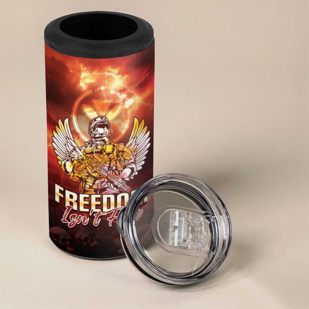Hawaii Veterans Day 4 in 1 Can Cooler Tumbler May We Never Forget Freedom Isn't Free
