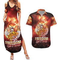 Hawaii Veterans Day Couples Matching Summer Maxi Dress and Hawaiian Shirt May We Never Forget Freedom Isn't Free LT05 Red - Polynesian Pride