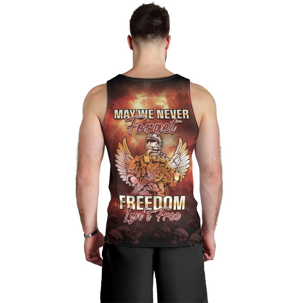 Hawaii Veterans Day Men Tank Top May We Never Forget Freedom Isn't Free LT05 - Polynesian Pride