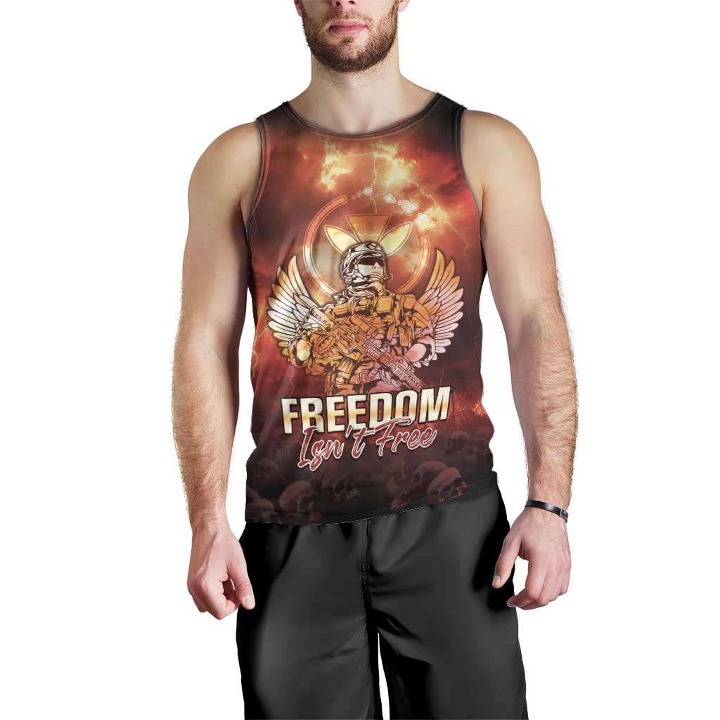 Hawaii Veterans Day Men Tank Top May We Never Forget Freedom Isn't Free LT05 - Polynesian Pride