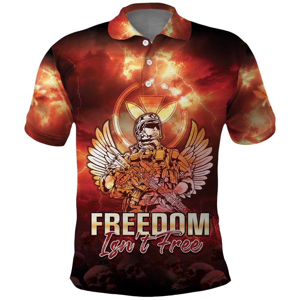 Hawaii Veterans Day Polo Shirt May We Never Forget Freedom Isn't Free