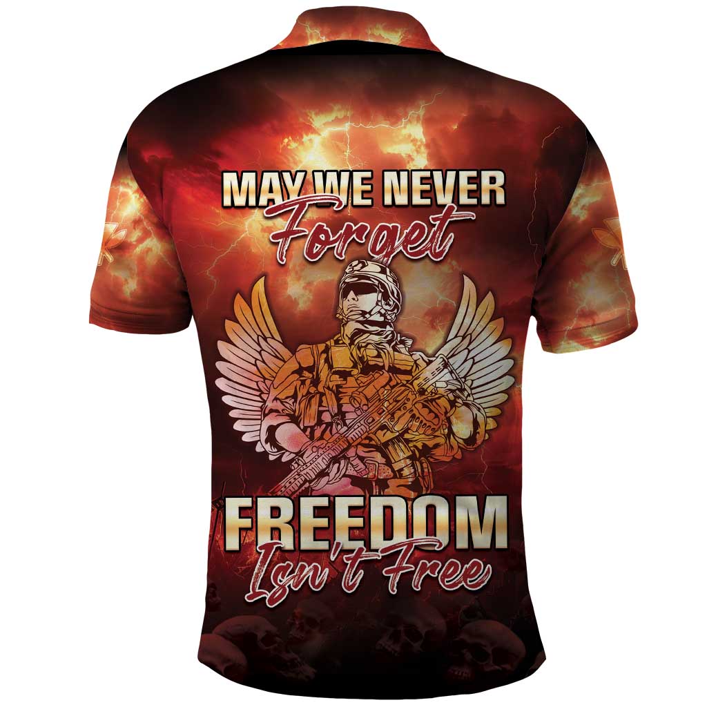 Hawaii Veterans Day Polo Shirt May We Never Forget Freedom Isn't Free