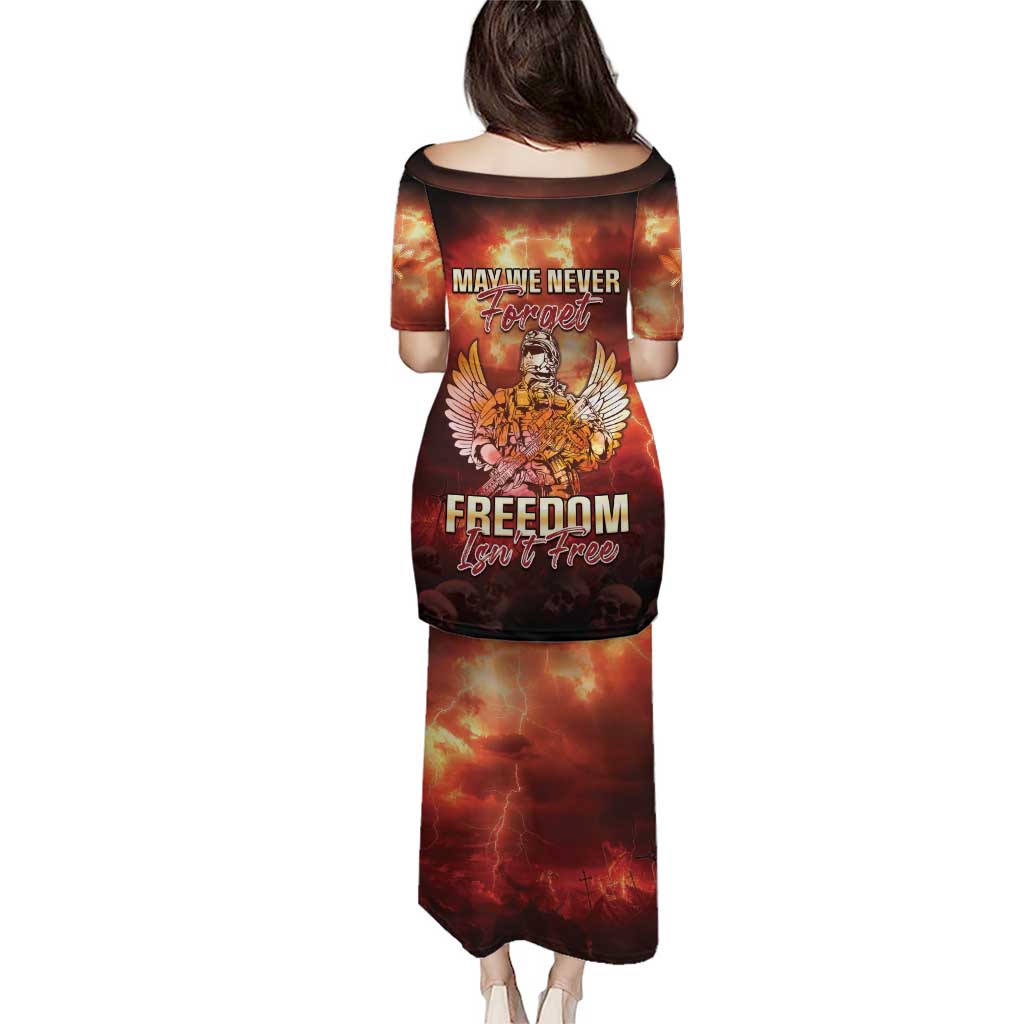 Hawaii Veterans Day Puletasi May We Never Forget Freedom Isn't Free LT05 - Polynesian Pride