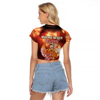 Hawaii Veterans Day Raglan Cropped T Shirt May We Never Forget Freedom Isn't Free LT05 - Polynesian Pride