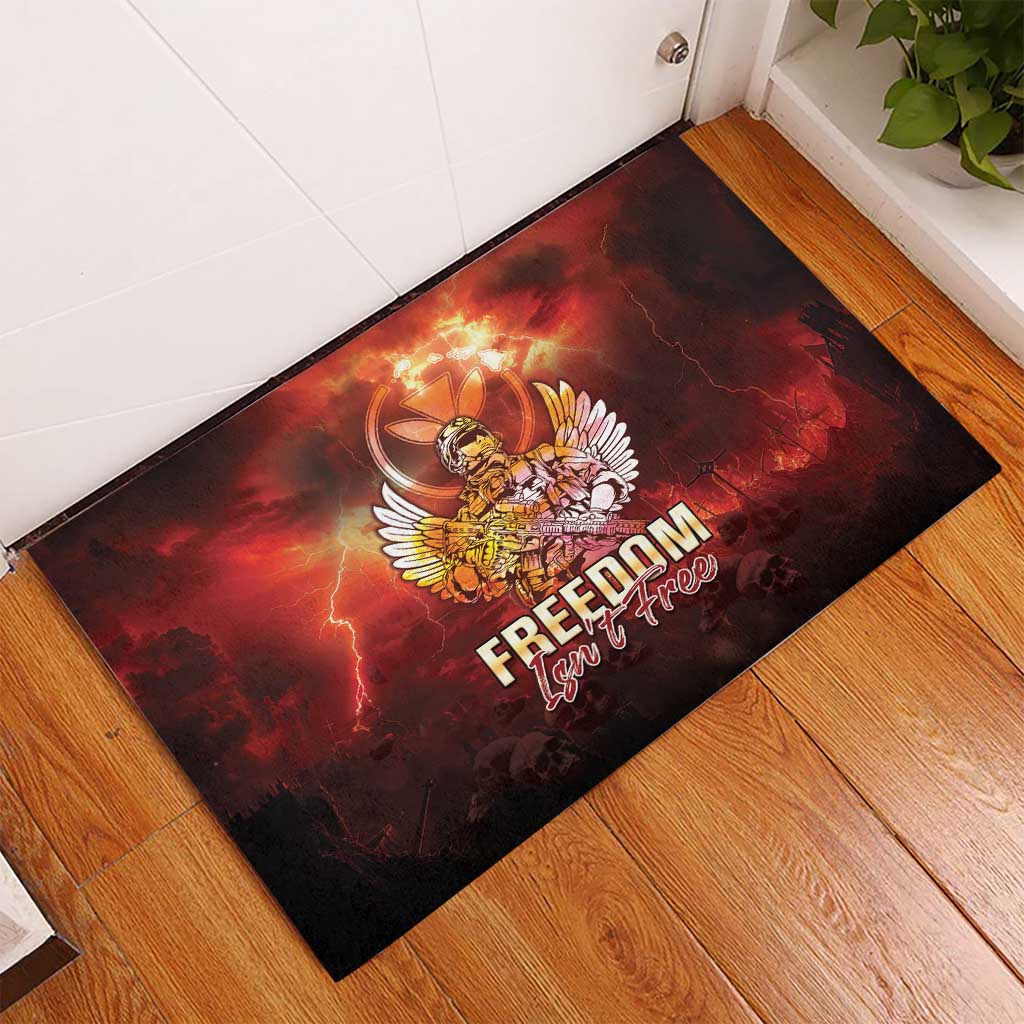 Hawaii Veterans Day Rubber Doormat May We Never Forget Freedom Isn't Free LT05 - Polynesian Pride