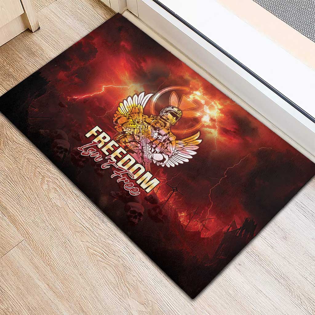 Hawaii Veterans Day Rubber Doormat May We Never Forget Freedom Isn't Free LT05 - Polynesian Pride