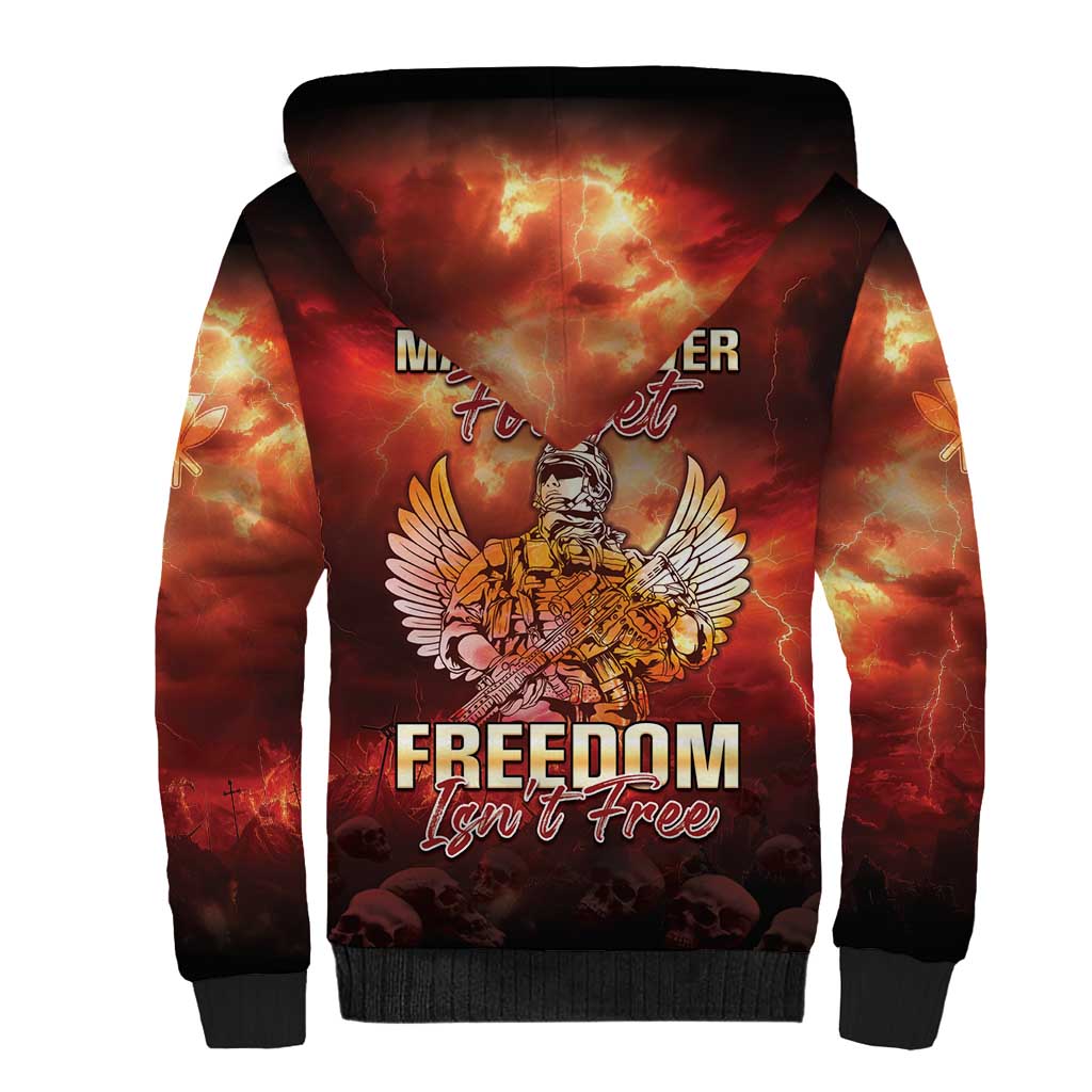 Hawaii Veterans Day Sherpa Hoodie May We Never Forget Freedom Isn't Free LT05 - Polynesian Pride