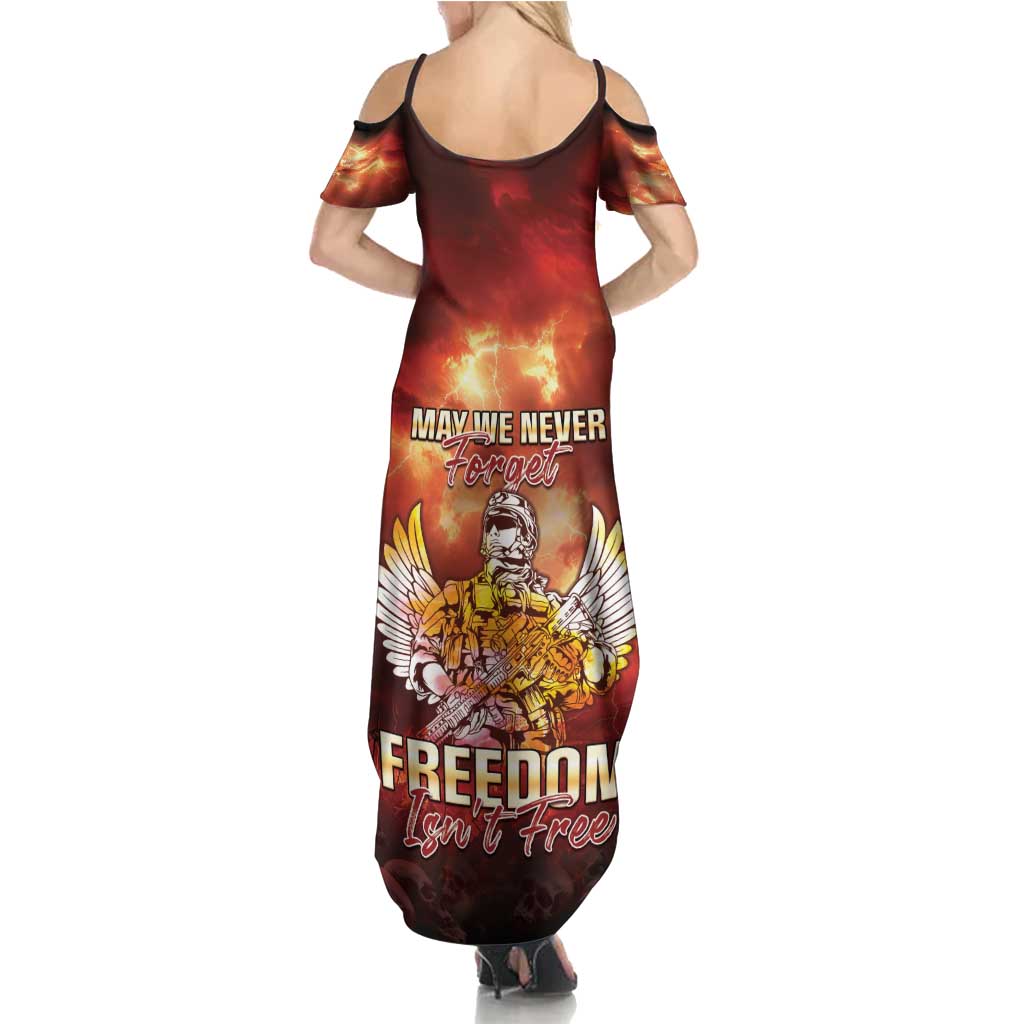 Hawaii Veterans Day Summer Maxi Dress May We Never Forget Freedom Isn't Free LT05 - Polynesian Pride