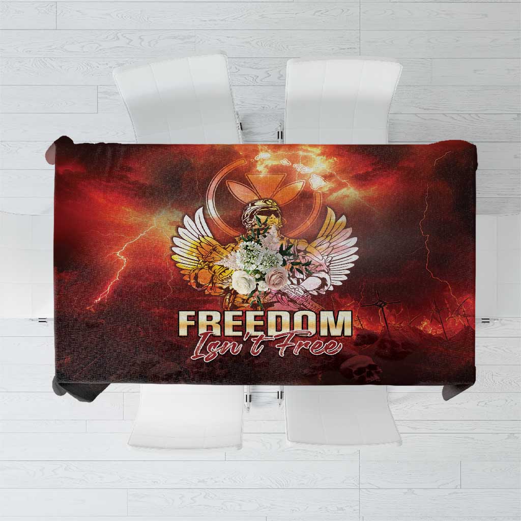 Hawaii Veterans Day Tablecloth May We Never Forget Freedom Isn't Free LT05 Red - Polynesian Pride