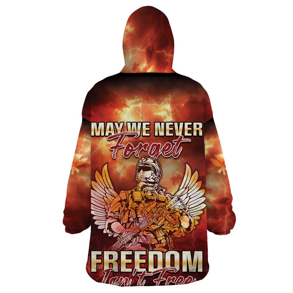 Hawaii Veterans Day Wearable Blanket Hoodie May We Never Forget Freedom Isn't Free LT05 - Polynesian Pride