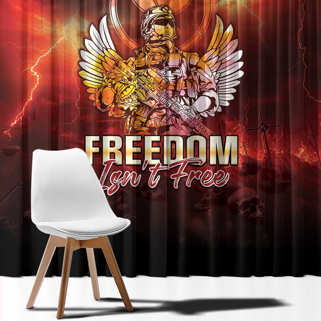 Hawaii Veterans Day Window Curtain May We Never Forget Freedom Isn't Free LT05 - Polynesian Pride