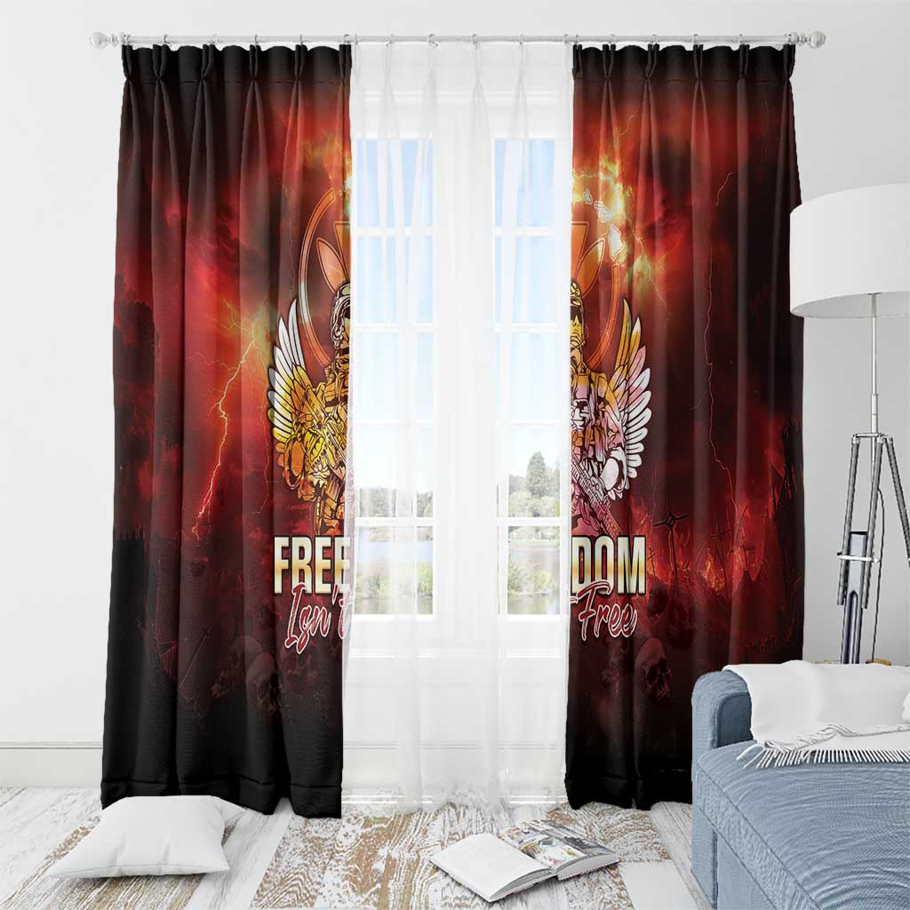 Hawaii Veterans Day Window Curtain May We Never Forget Freedom Isn't Free LT05 - Polynesian Pride