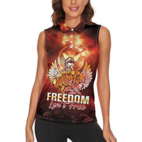 Hawaii Veterans Day Women Sleeveless Polo Shirt May We Never Forget Freedom Isn't Free