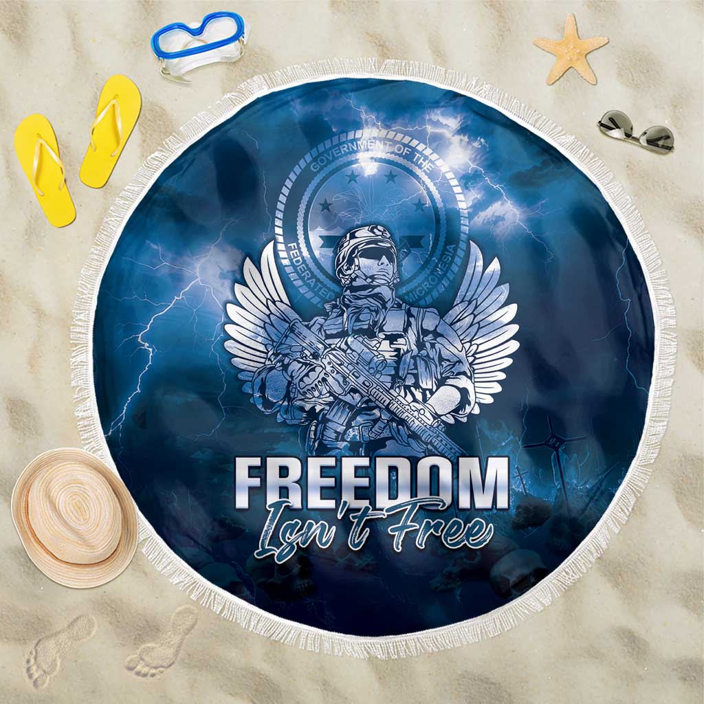 Federated States of Micronesia Veterans Day Beach Blanket May We Never Forget Freedom Isn't Free