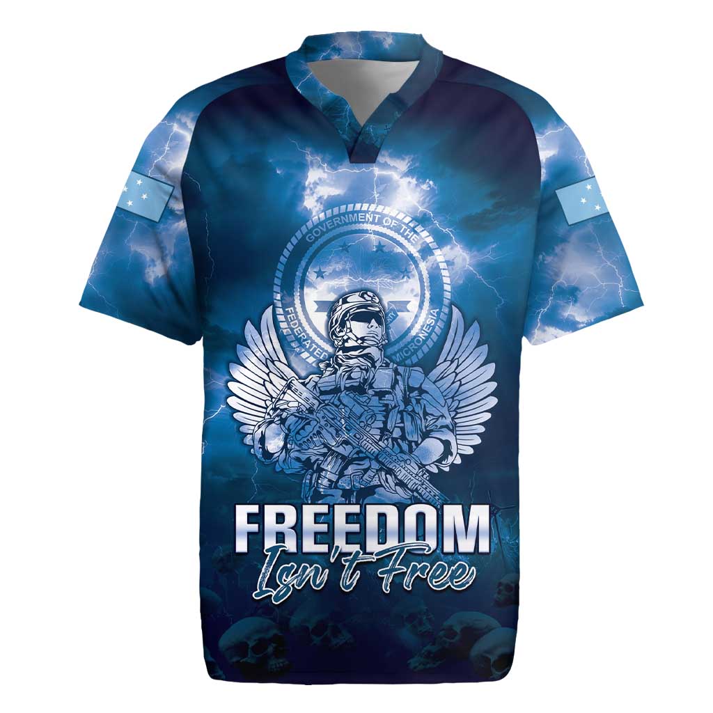 Federated States of Micronesia Veterans Day Rugby Jersey May We Never Forget Freedom Isn't Free