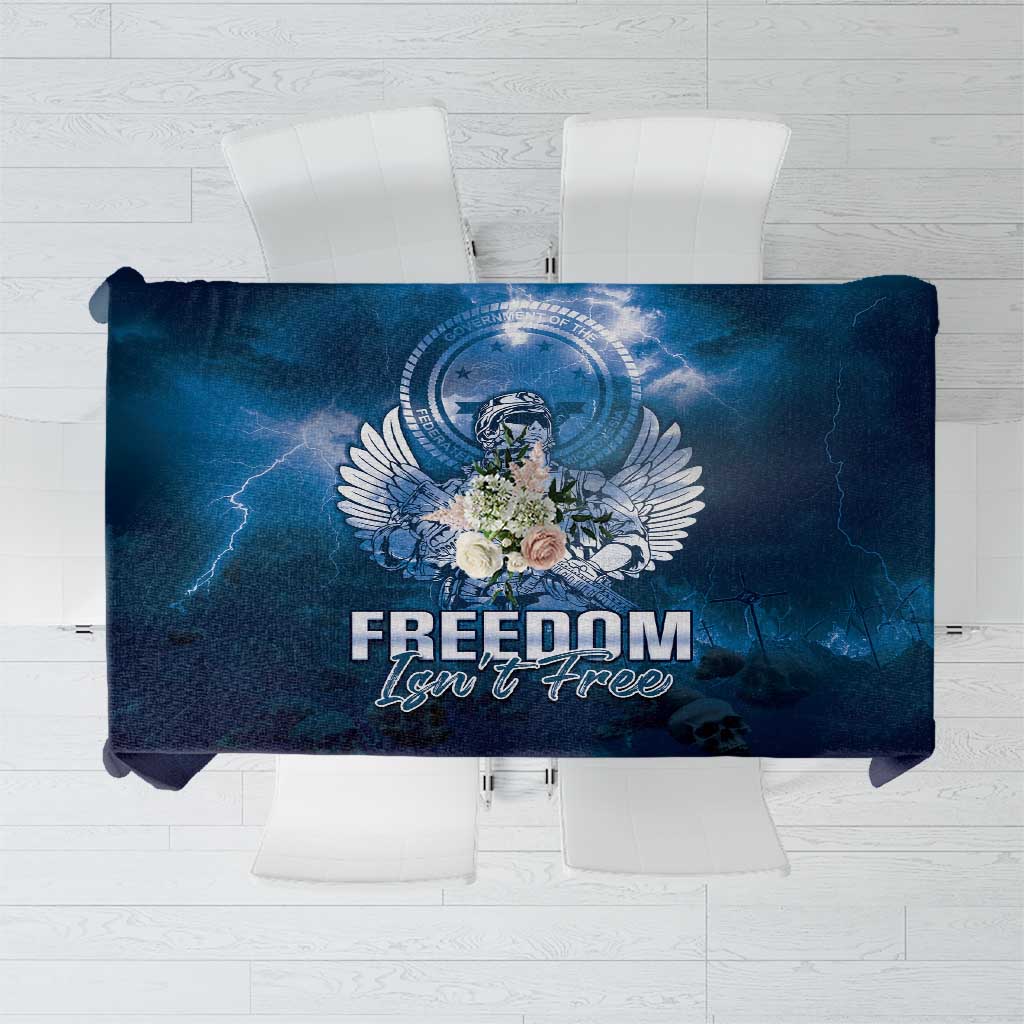 Federated States of Micronesia Veterans Day Tablecloth May We Never Forget Freedom Isn't Free