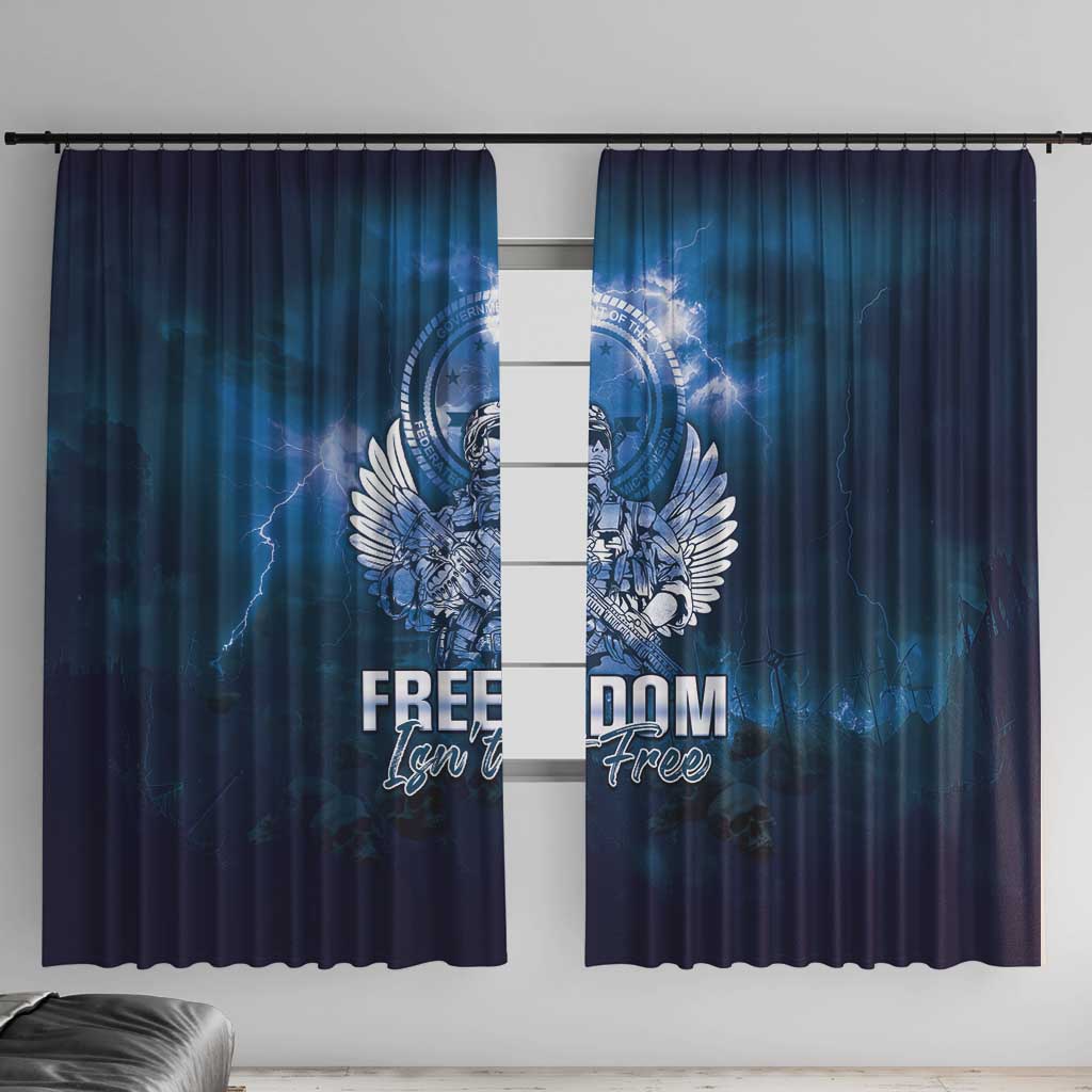 Federated States of Micronesia Veterans Day Window Curtain May We Never Forget Freedom Isn't Free