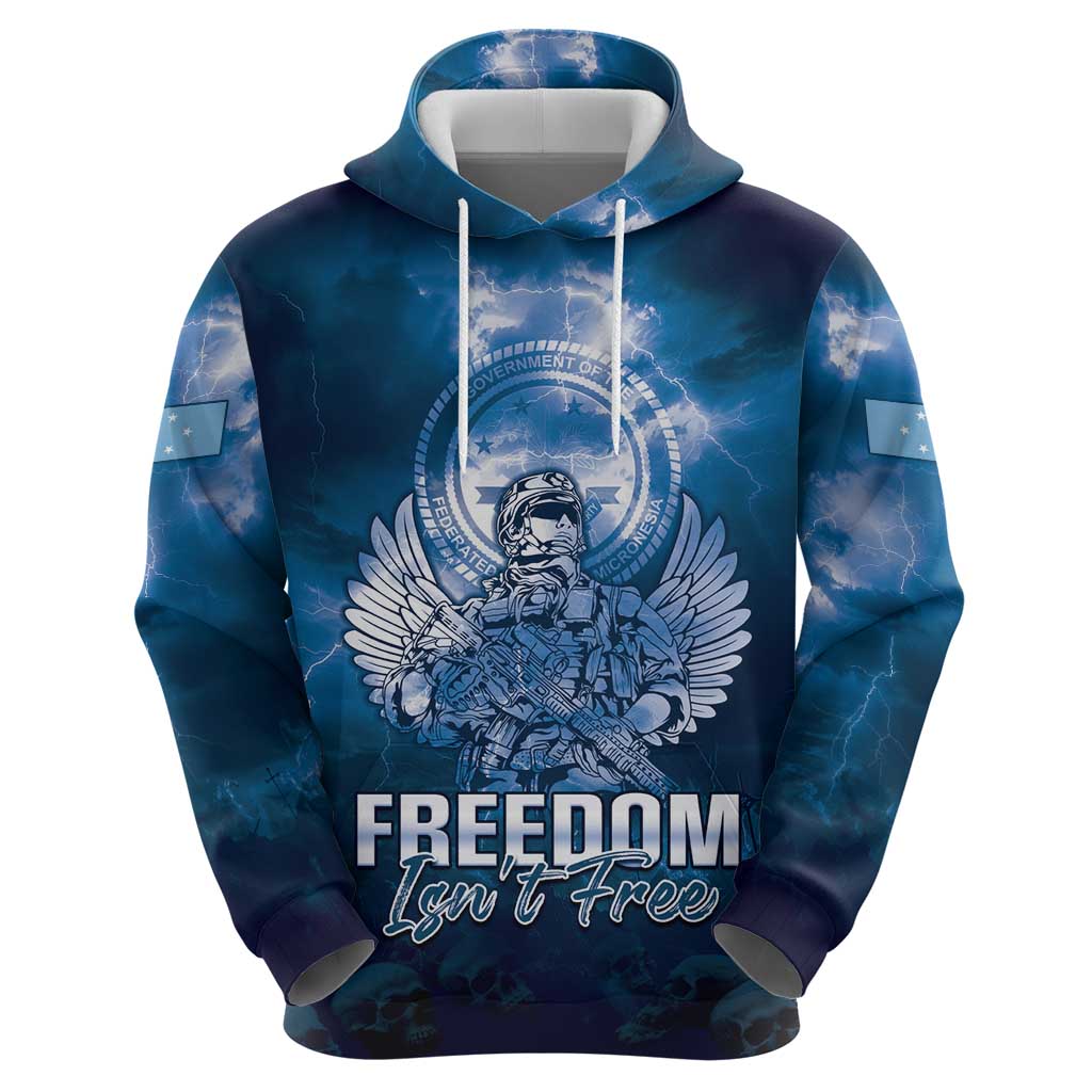 Federated States of Micronesia Veterans Day Zip Hoodie May We Never Forget Freedom Isn't Free