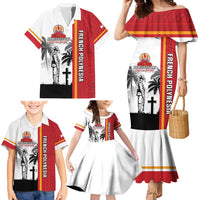 French Polynesia Armistice Day Family Matching Mermaid Dress and Hawaiian Shirt Lest We Forget Flag Style