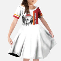 French Polynesia Armistice Day Family Matching Puletasi and Hawaiian Shirt Lest We Forget Flag Style LT05 Daughter's Dress Red - Polynesian Pride