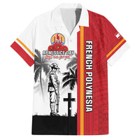 French Polynesia Armistice Day Hawaiian Shirt Lest We Forget Flag Style LT05 Red - Polynesian Pride
