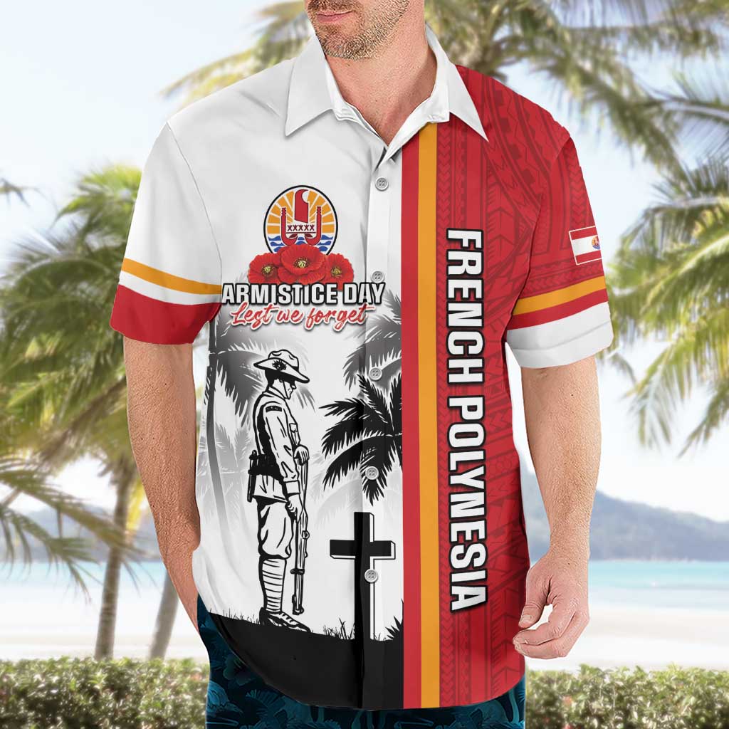 French Polynesia Armistice Day Hawaiian Shirt Lest We Forget Flag Style LT05 - Polynesian Pride