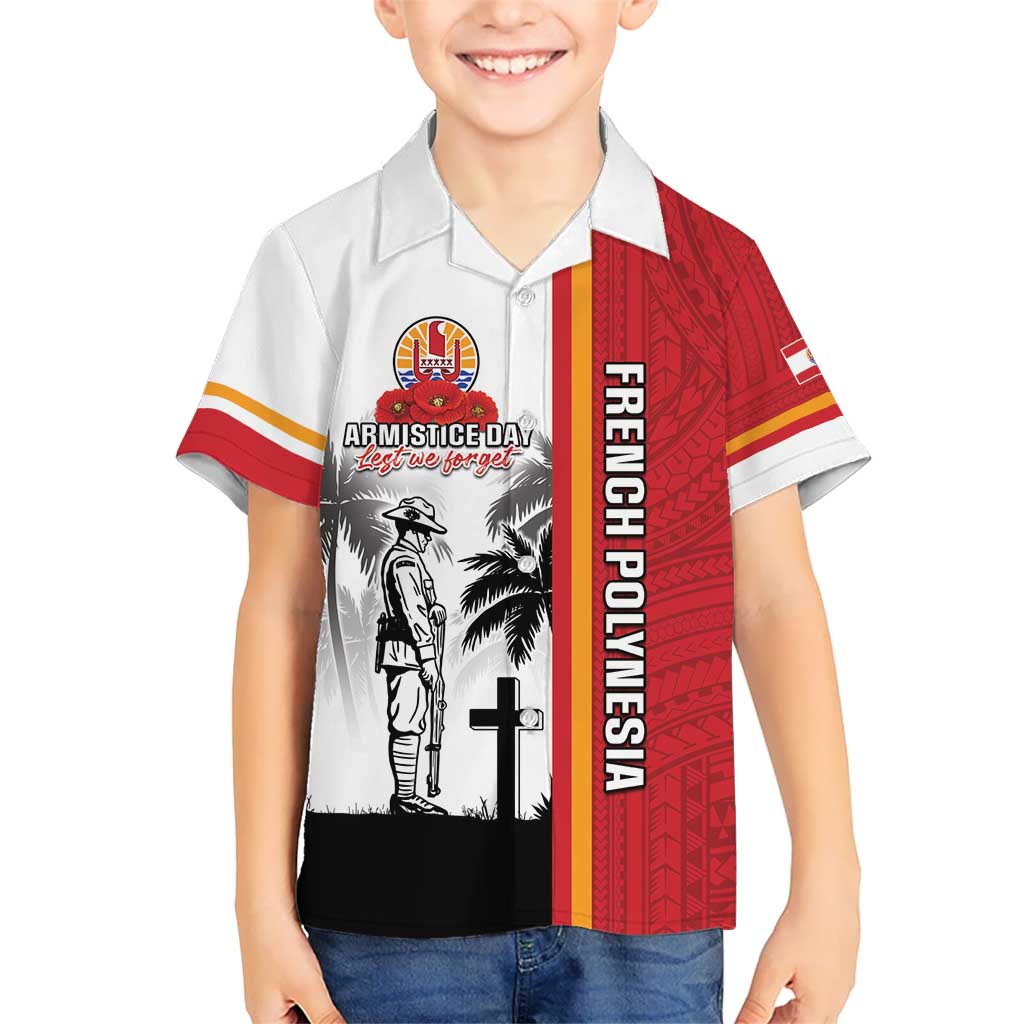 French Polynesia Armistice Day Hawaiian Shirt Lest We Forget Flag Style LT05 - Polynesian Pride
