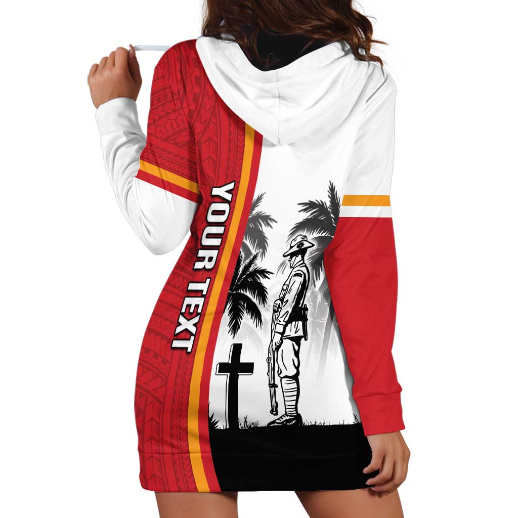 French Polynesia Armistice Day Hoodie Dress Lest We Forget Flag Style LT05 - Polynesian Pride