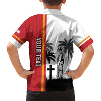 French Polynesia Armistice Day Kid Hawaiian Shirt Lest We Forget Flag Style