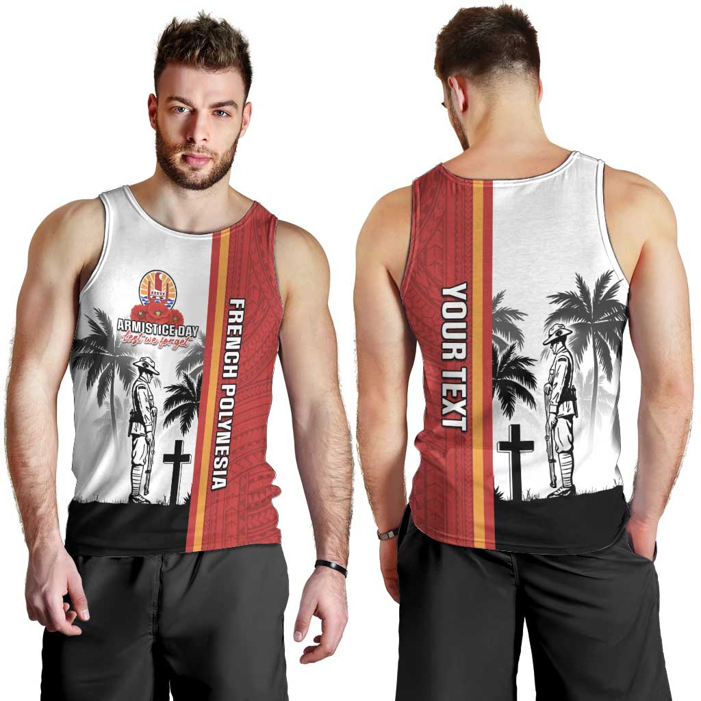 French Polynesia Armistice Day Men Tank Top Lest We Forget Flag Style LT05 - Polynesian Pride