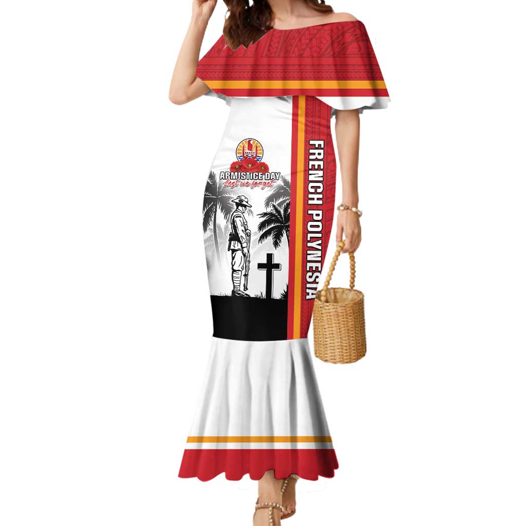 French Polynesia Armistice Day Mermaid Dress Lest We Forget Flag Style