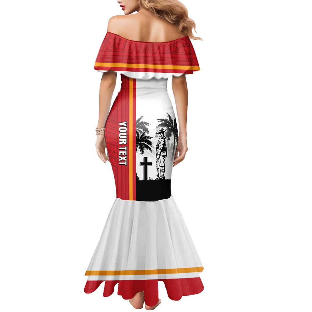 French Polynesia Armistice Day Mermaid Dress Lest We Forget Flag Style